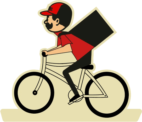 Abo Shanab delivering by bike